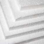 Styrofoam. Sheets of Factory manufacturing