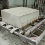 Foam concrete blocks production. Lightweight construction brick. Lightweight foamed gypsum block