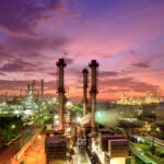 Oil refinery at twilight